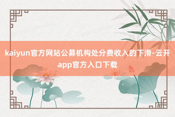 kaiyun官方网站公募机构处分费收入的下滑-云开app官方入口下载