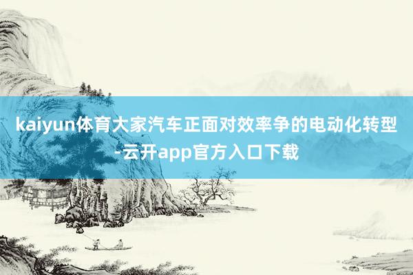 kaiyun体育大家汽车正面对效率争的电动化转型-云开app官方入口下载