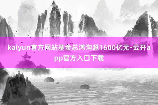 kaiyun官方网站基金总鸿沟超1600亿元-云开app官方入口下载