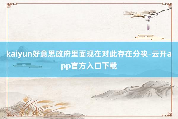kaiyun好意思政府里面现在对此存在分袂-云开app官方入口下载