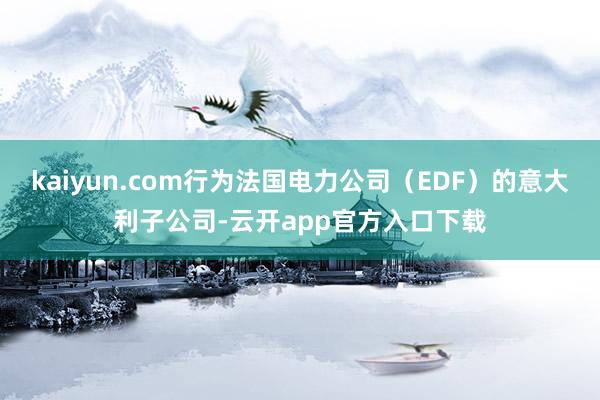 kaiyun.com行为法国电力公司(EDF)的意大利子公司-云开app官方入口下载