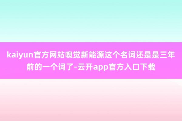 kaiyun官方网站嗅觉新能源这个名词还是是三年前的一个词了-云开app官方入口下载