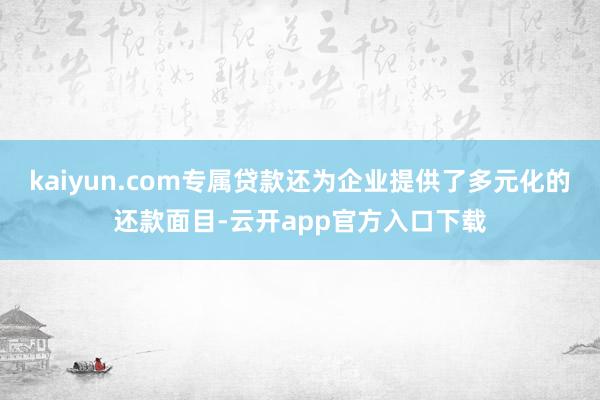 kaiyun.com专属贷款还为企业提供了多元化的还款面目-云开app官方入口下载