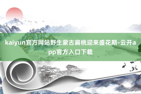 kaiyun官方网站野生蒙古扁桃迎来盛花期-云开app官方入口下载