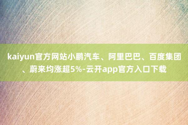 kaiyun官方网站小鹏汽车、阿里巴巴、百度集团、蔚来均涨超5%-云开app官方入口下载