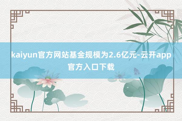 kaiyun官方网站基金规模为2.6亿元-云开app官方入口下载